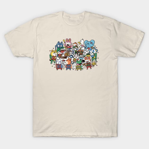 Dinner Party T-Shirt by Poyan